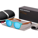 BARCUR Polarized kids sunglasses Round Boy Girl Zebra Wood Sun glasses Cat eyes UV400 Eyewear Oculos Gafas De Sol