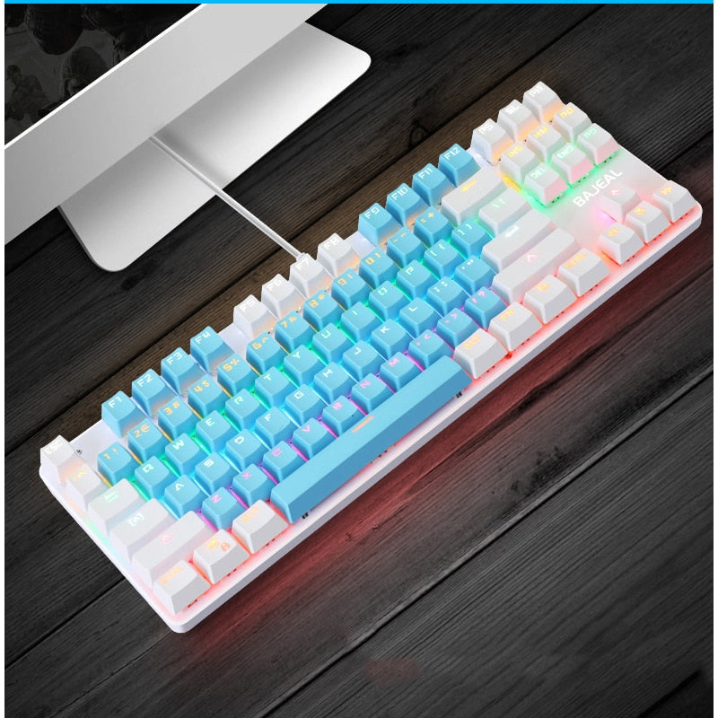 Gaming Mechanische Tastatur 87 Tasten Spiel Anti-Ghosting Blue Switch Color Backlit Wired Keyboard Für Pro Gamer Laptop PC