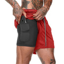 2022 NEUE Herren Laufshorts Herren 2 in 1 Sportshorts Herren Doppeldeck Schnelltrocknend Sport Herren Shorts Jogging Gym Shorts Herren