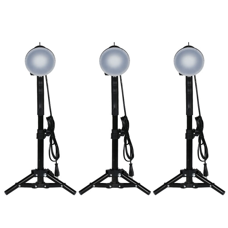 LED Lamp Photography Studio Light Bulb Portrait Soft Box Fill Light Bulb with 37CM Light Stand Tripod Photo Studio