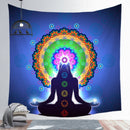 Estatua de Buda indio meditación 7 Chakra tapiz colgante de pared Mandala tapices tela de pared alfombra de Yoga psicodélica decoración Bohemia