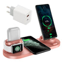 EXPUNKN Kabelloses Ladegerät 6 in 1 10 W Qi Fast Stand Carga Rapida Dock Station Carregador Sem Fio für Iphone Apple Watch Airpods
