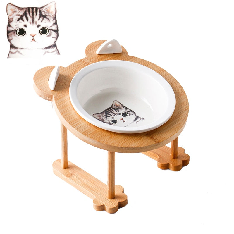 Ceramic Cat Bowl Dog Bowl Single And Double Pet Bowl Cat Dog Feeder Water Bowl With Stand Feeding Dish Food Bowl Pets Supplies