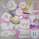 Unicorn Party Supplies Einweggeschirr-Set Kindergeburtstagsfeier Dekoration Unicornio Decor Plates Cup Banner Baby Shower