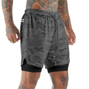 2022 NEUE Herren Laufshorts Herren 2 in 1 Sportshorts Herren Doppeldeck Schnelltrocknend Sport Herren Shorts Jogging Gym Shorts Herren