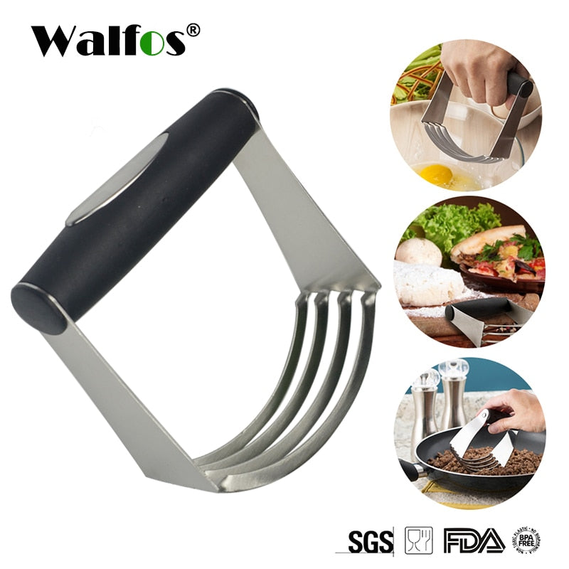 WALFOS Dough Blender Multi-Purpose Pastry Cutter Heavy Duty Stainless Steel and Non-Slip Handle Dough Cutter Perfect For Pastry