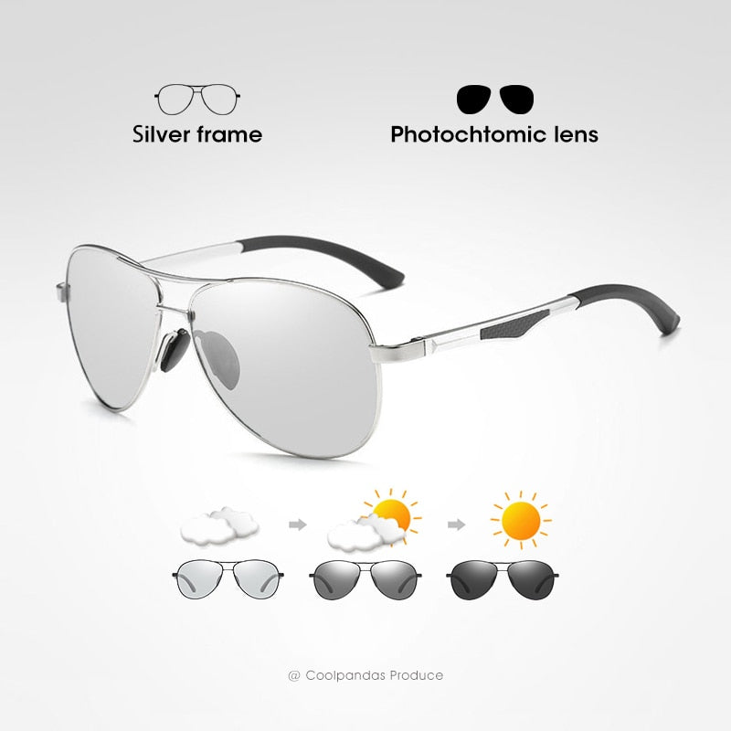 Gafas de sol fotocromáticas para conducción de aviación 2022, gafas polarizadas para hombre y mujer, gafas de visión nocturna diurna para conductor, gafas UV400 zonnebril heren