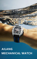 2020 nuevo AILANG automático mecánico hombres militar lujo marca negocio ahuecado impermeable caballeros relojes correa de goma