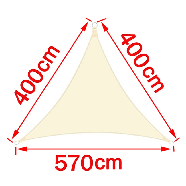 Beige 300D Waterproof Polyester Shade Sail, Triangle, Rectangle, Square Awning for Outdoor Garden, Beach, Terrace, Pool Awning