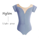 Ballett Trikots für Mädchen Frauen Sexy Ausschnitt Baumwolle Soft Mesh Schwarz Weiß Gymnastik Trikot Ballett Kostüme