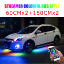 Niscarda 4 STÜCKE 12 V IP65 App-Steuerung RGB-LED-Streifen unter dem Auto 60 90 120 cm Röhren-Unterflur-Unterbodensystem Neonlicht