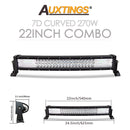Auxtings 22 32 42 50 52 '' Zoll gebogene LED-Lichtleiste COMBO LED-Arbeitslicht 3D 7D-Leiste, die Offroad-Auto-LKW 4x4 SUV ATV 12V 24V fährt
