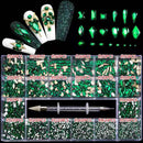 21 Grids Crystals Diamonds Nail Strasssteine ​​Set 3100pcs FlatBack Strasssteine ​​Kit funkelnde Nail Art mit 1 Stift für Dekorationen