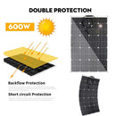 Panel Solar ETFE de 600w y 1200w, 12v, sistema fotovoltaico para el hogar, inversor, Kit completo, cargador de batería de celda Solar para coche, barco, Camping