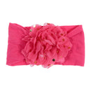 Nishine Weiches Stretch-Satin-Rosen-Blumen-Baby-Stirnband, Neugeborene, Knoten, breite Nylon-Kopftücher, Turban, Mädchen, Kopfbedeckung, Kinder-Foto-Requisiten