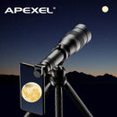 APEXEL 60X Handy-Monokular-Teleskopobjektiv, astronomisches Zoomobjektiv, ausziehbares Stativ für iPhone, Samsung, alle Smartphones