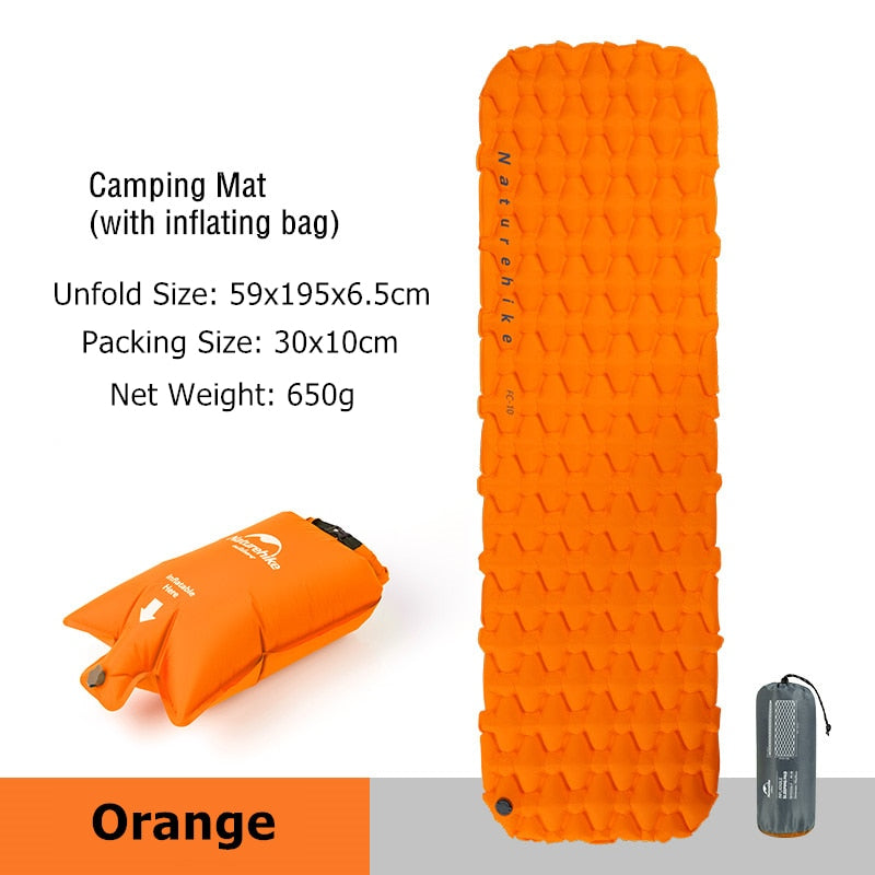 Colchón inflable Naturehike, colchón de aire, colchoneta para acampar, colchón ultraligero para acampar, colchoneta para dormir, cama para acampar, almohadilla para dormir de nailon