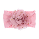 Nishine Weiches Stretch-Satin-Rosen-Blumen-Baby-Stirnband, Neugeborene, Knoten, breite Nylon-Kopftücher, Turban, Mädchen, Kopfbedeckung, Kinder-Foto-Requisiten
