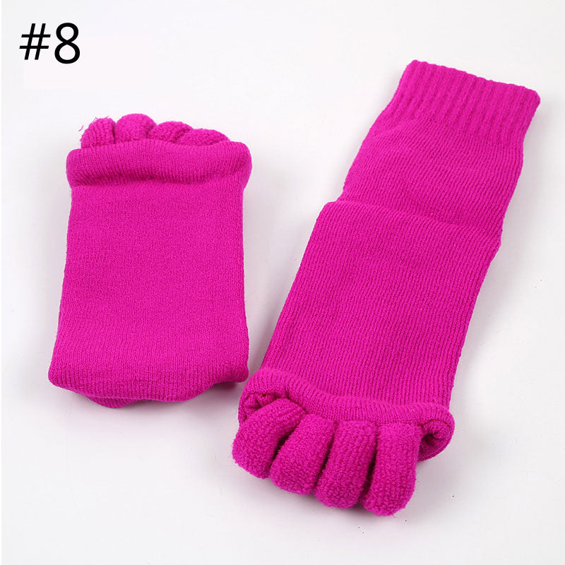 1Pair BYEPAIN Five Toes Separators Foot Sock Hallux Valgus Corrector Bunion Adjuster Foot Care Alignment Straightener Socks