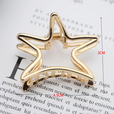 1Pcs  Fashion Smal Simple Wild Geometric Hair Claw for Women Girls Clamps Hair Crab Metal  Hair Clip Claw Accessories Headwear