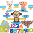 Montessori-Match-Match-Spielbrett-Spielzeug-Affe-Welpen-Balance-Skala-Zahl-Balance-Spiele Baby-Lernspielzeug-Tier-Action-Figuren