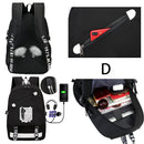 Attack on Titan Backpacks for Teenager Canvas Black Travel Bags Students Laptop Bag Boys Girls Back to School Mochila Sac A Dos