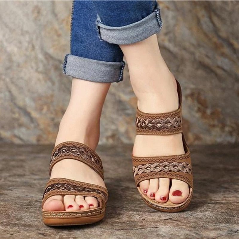 Women Sandals Fashion Wedges Shoes For Women Slippers Summer Shoes With Heels Sandals Flip Flops Women Beach Casual Shoes