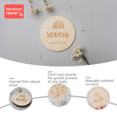 14 tarjetas de hito del mes de madera para fotografía de recién nacido, accesorios de fotografía conmemorativos mensuales hechos a mano, sello de recuerdo para bebé