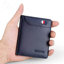 WILLIAMPOLO Slim Wallet Herren hochwertiges Leder Mini Wallet kurzes vertikales Kartenpaket pl296