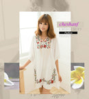 Sommer Frauen mexikanische bestickte Blumen Bauernbluse Vintage ethnische Tunika Boho Hippie Kleidung Tops Blusa Feminina