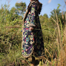 Ethnischer Stil Wintermantel Pelzkragen Langer Staubmantel Windjacke Baumwolle Leinen Vintage Baumwolle Gefütterte Kleidung Jaqueta Feminina f1859