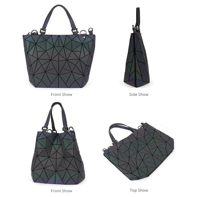 women handbags 3 pcs bag set luminous crossbody bags for women wallet 2021 Geometric shoulder bag female purse and handbag Tote
