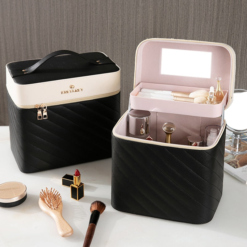 New Makeup Bag Fashion Toiletry Cosmetic  Storage Box Portable travel Make Up Suitcase