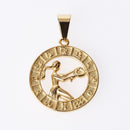 Jeroot, ventas al por mayor, colgante de acero inoxidable con 12 horóscopos, joyería con signo del zodiaco, collar con 12 constelaciones