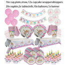 Unicorn Party Supplies Einweggeschirr-Set Kindergeburtstagsfeier Dekoration Unicornio Decor Plates Cup Banner Baby Shower
