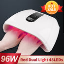 High Power 96W ROTES Licht LED Nagellampe Zwei Hände Gel UV Lampe Maniküre Nagellack Trockner Maschine zum schnellen Trocknen aller Gelpolituren