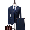 Left ROM Marke Luxus Herren Hochzeitsanzüge Schwarz / Blau Business Bankett Partykleid Sets Slim Fit Herrenbekleidung