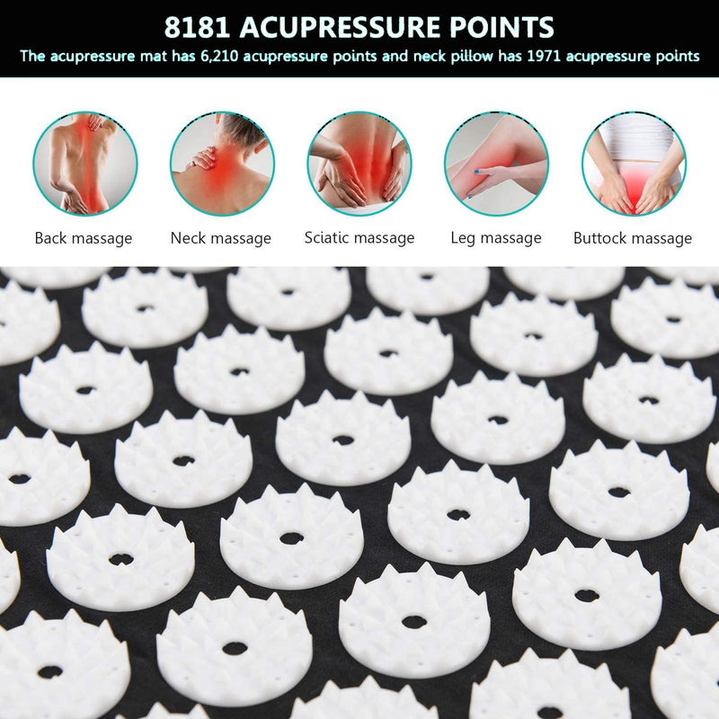 Yoga Acupressure Mat Back Body Relieve Stress Tension ABS spike Acupressure Massage Relaxation Pain Pad Mat