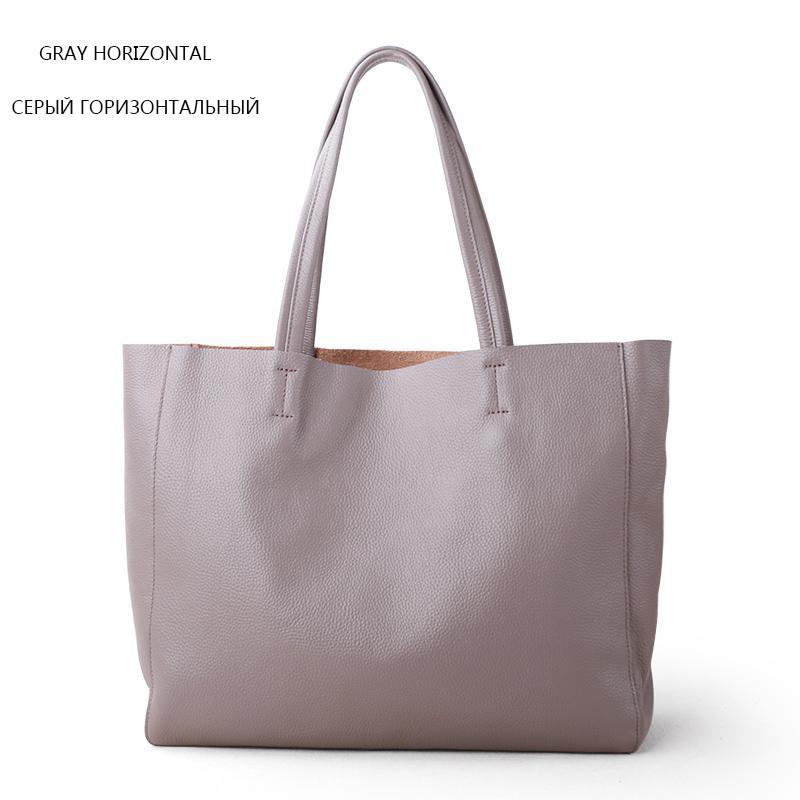 Bolso de hombro de cuero informal Simple para mujer, diseñador de marca de lujo, bolsos de mano de cuero genuino para mujer, bolso de viaje, bolso de mano grande para mujer