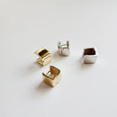 Pendientes Huggies de edición ancha cuadrada de plata 925, pendientes de aro a la moda para mujer, joyería nupcial elegante de lujo para fiesta