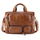 JOYIR Genuine Leather Men's Briefcase Business Bag Laptop 17"Large Capacity Travel Messenger Bag Men Shoulder Bag for Documents