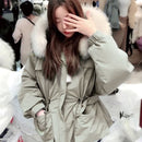 Janveny Riesiger Waschbärpelzkragen Mit Kapuze 2021 Kurzer Damen Winter Feder Daunenmantel Damen 90% Entendaunenjacke Winter Puffer Parka