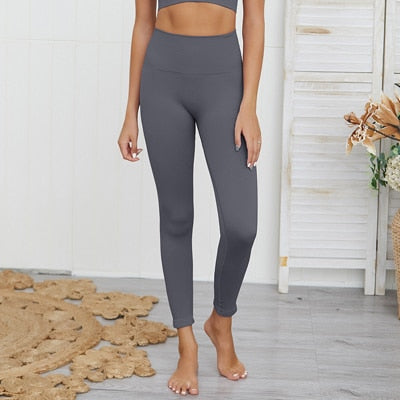 Trainingshose Gym Nahtlose Leggings Sport Damen Fitness Yogahose Hohe Taille Kompressionshose Sport Yoga Leggings Sportbekleidung