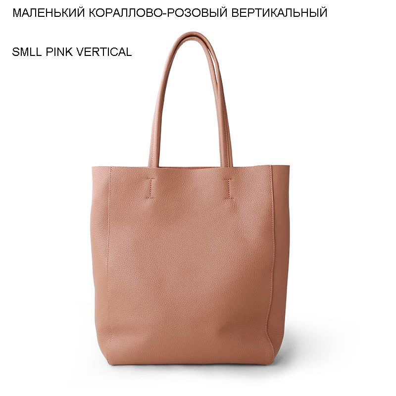 Einfache Casual Leder Frauen Umhängetasche Luxusmarke Designer Echtes Leder Dame Handtaschen Pendlertasche Große Weibliche Totes Tasche