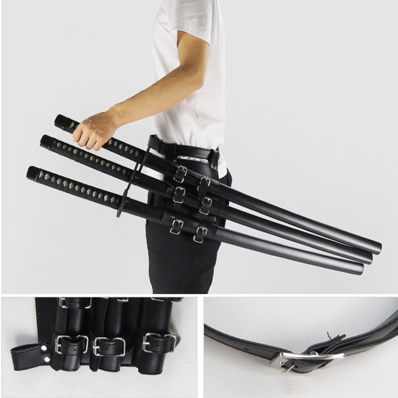 1/2/3 Medieval Sword Holder PU Leather Sword Belt Waist Sheath Adult Men Knight Battle Weapon Rapier Ring Belt Strap Holster