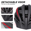 Victgoal casco de bicicleta LED montaña carretera USB recargable luz casco de ciclismo para hombre visera gafas hombres MTB bicicleta casco