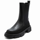 INS HOT Damen Stiefeletten Naturleder 22-25CM Rindsleder Nähen Twill Chelsea Stiefel Cyberstar Skinny Boots 11-11 Rabatt