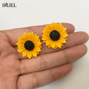 SMJEL Cartoon Sonnenblume Ohrringe für Frauen Mode Große Sonne Blume Erklärung Ohrring Koreanische Ohrstecker Schmuck Beste Freundin Geschenke