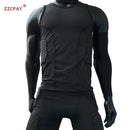Herren Sport Knieschützer Ellbogen Stoßschutz Kompression Gepolsterte Shorts Shirt Weste Set Fußball Basketball Schutzausrüstung Brust Rippenschutz