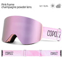 COPOZZ OTG Magnetische Skibrille Snowboard Maske für Männer Frauen Personalisierte Brillen Zylindrischer UV400 Schutz Schneebrille Erwachsene